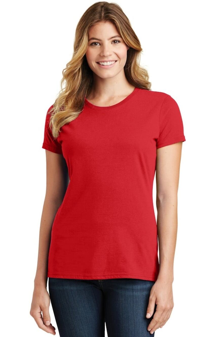 Port Authority Red Short Sleeve Crew Neck T-Shirt Top Women's Size Medium